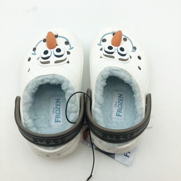 Crocs Unisex Kids Olaf Classic Clogs Size 6 White Snow Flakes NWT - Picture 7 of 10
